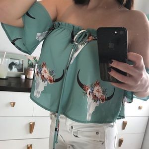 Off Shoulder Crop Top